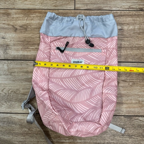 VOORAY Stride Cinch Backpack Pink Gray Lightweight Backpack Bag - Picture 11 of 15